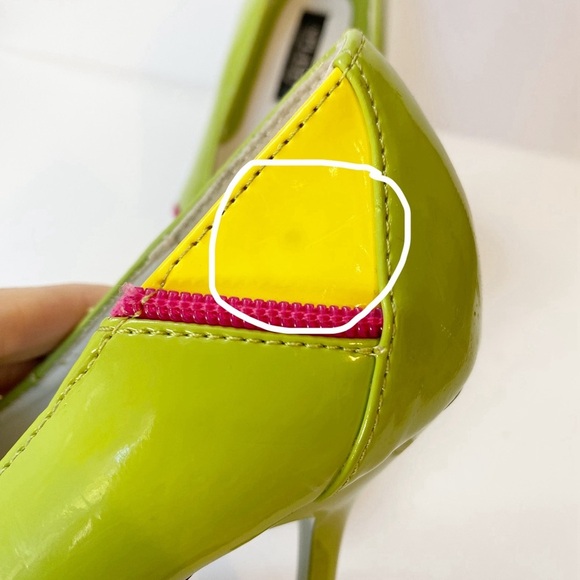 Vintage Y2K Splash Neon Zipper Peep Toe Heels Size 6.5 - Picture 13 of 14